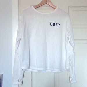 Sadie & Sage White Cozy Top